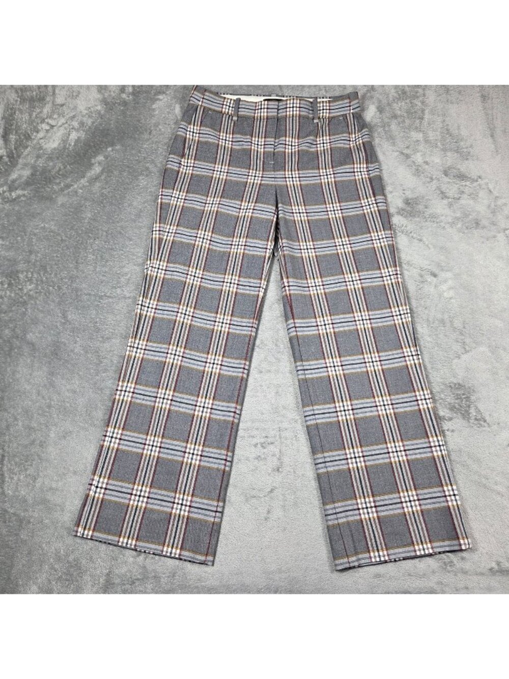 J Crew Pants Womens 6 Tall Gray Plaid Peyton Cropped Wide Leg Preppy Academia